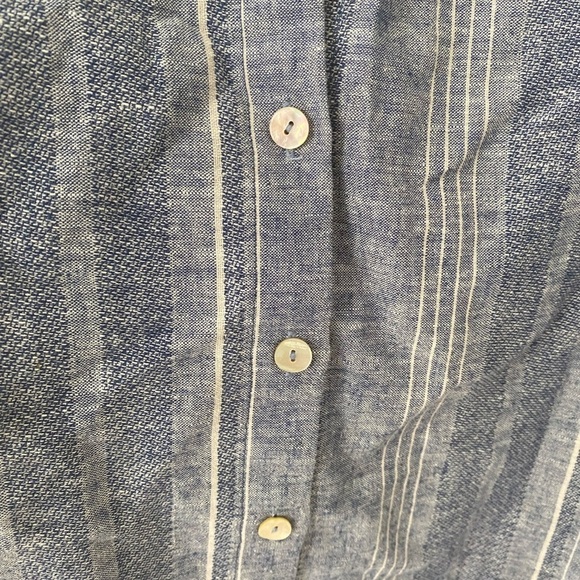Soft Surroundings Women’s Linen Blend Tunic Top Size Small Blue Button Down - Picture 5 of 6